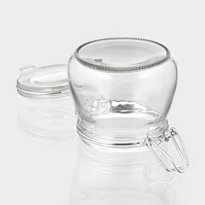Банка стеклянная для хранения сыпучих продуктов &laquo;Оптима&raquo;, 100 мл, 9&times;7,2&times;7,5 см, с бугельным замком