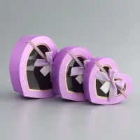 Набор коробок 3 в 1 сердца 22 х 20 х 9;  18.5 х 17 х 7.5; 1 6 х 14 х 6 см