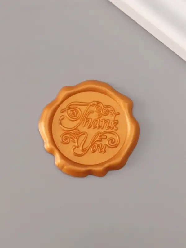Сургучный оттиск &laquo;Спасибо&raquo;, декоративный элемент для приглашений, конвертов и сертификатов, золото, d=3.2 см