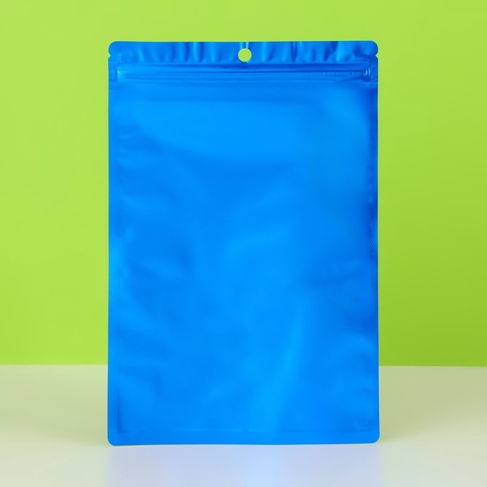 Пакет Зип-лок с окном, с еврослотом, синий, 15.5 х 23.5 см набор 20шт  10460426