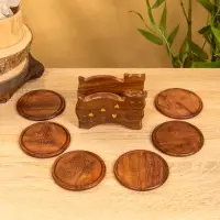 Подставка под горячее "Кошка" (набор 6 шт), 11,5х13х6,5 см, дерево шишам