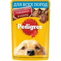 Влажный корм Pedigree для собак, говядина в соусе, пауч, 85 г