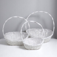 Набор корзин овальные 3шт,  46х31.5 см,Н 12/21 см, Н с ручкой 50 см, дно 30х18 см.39х26х10Hх17Hх46H