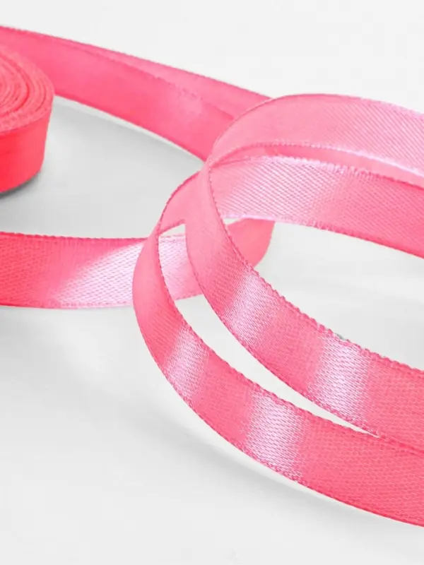 Лента атласная, 12 мм, 23&plusmn;1 м, насыщенно-розовая №05