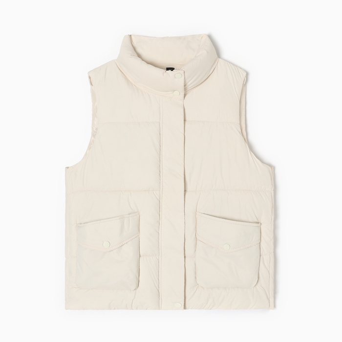 Жилет женский с воротником MIST, р.48, молочный Жилет женский с воротником MIST, р.48, молочный