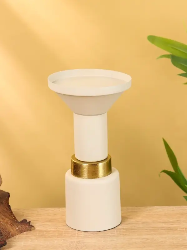 Подсвечник на 1 свечу текстурный "Фисташковый" 10,5х10,5х20 см