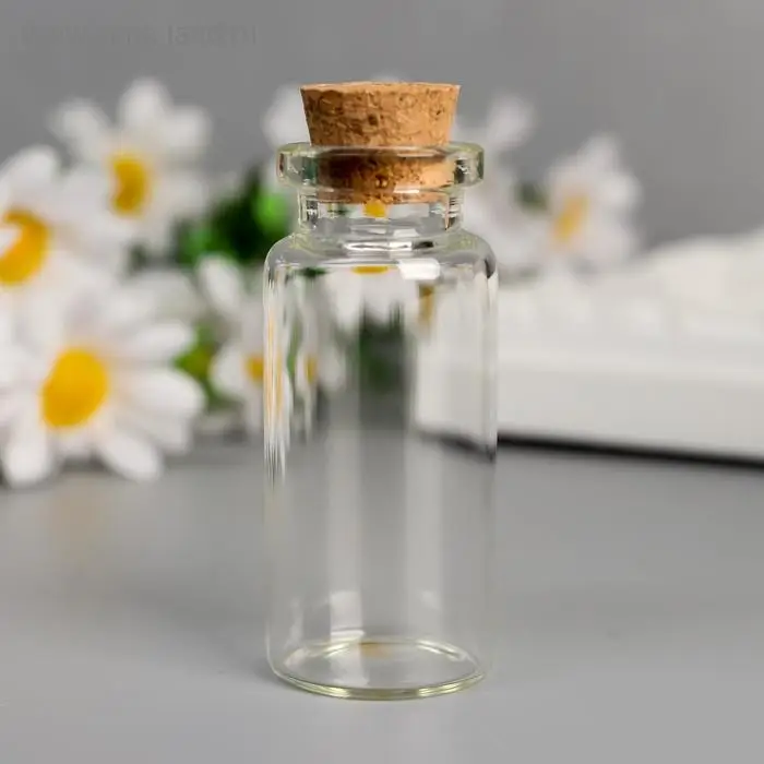 Декор для творчества стекло "Бутылочка с пробкой" 5х2х2 см