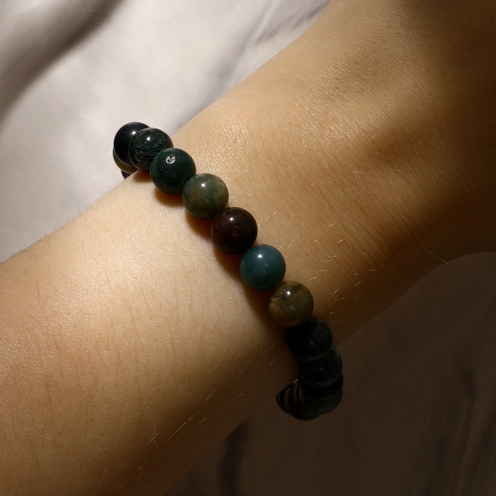 Браслет шар №8 &laquo;Яшма зелёная&raquo;, 5,5 см