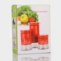 Набор банок стеклянных для сыпучих продуктов &laquo;Трио&raquo;, 3 предмета: 350/550/750 мл, 9,5&times;10,5/15/19,8 см, цвет чёрный