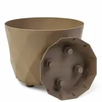 Горшок для цветов "Laurel" D-22 см, 4,5 л с поддоном, бежевый
