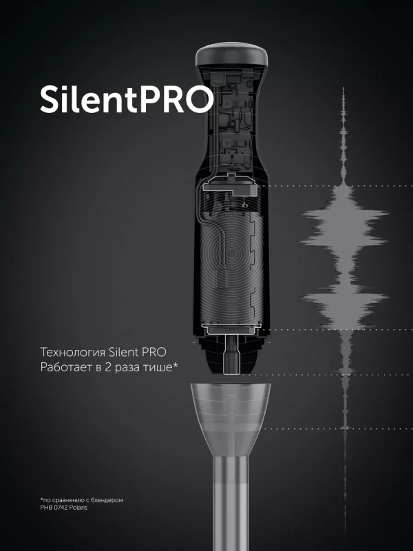 Блендер погружной PHB 1510GL Silent мощный для кухни