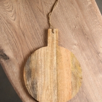 Доска разделочная круглая "Оливковая ветвь" дерево манго 36х28 см