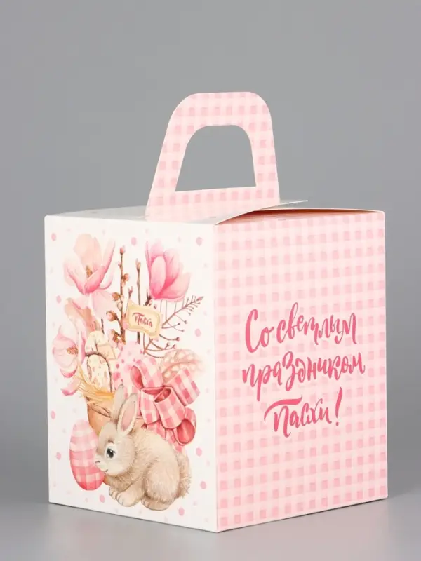Коробка подарочная пасхальная с окном &laquo;Пасхальный букет&raquo; 15&times;15&times;18 см
