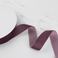 Лента бархатная, 25 мм, 18 ± 1 м, цвет ежевичный №199 Лента бархатная, 25 мм, 18 ± 1 м, цвет ежевичный №199