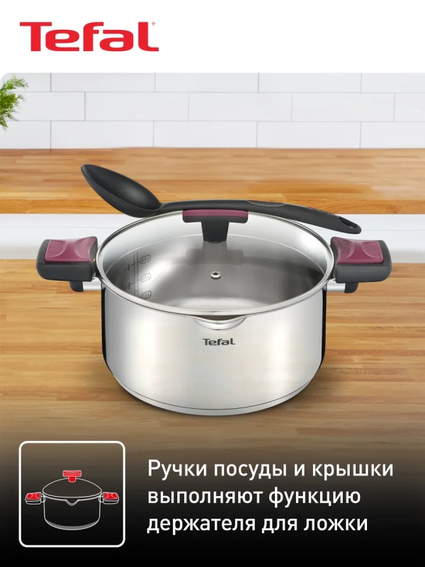 Кастрюля Cook & Clip 24 см с крышкой, подходит для индукции