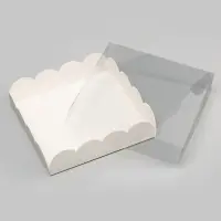 Коробка для печенья, кондитерская упаковка, Белая, 16 х 16 х 4 см