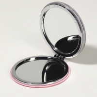 Зеркало складное &laquo;Цветы&raquo;, d = 7,2 см, с увеличением, цвет белый/фиолетовый