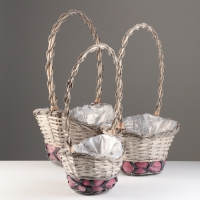 Набор корзин из 3 шт, 33x27xH15/54; 28x21xH14/49; 22x16xH13/45 см, ива Набор корзин из 3 шт, 33x27xH15/54; 28x21xH14/49; 22x16xH13/45 см, ива