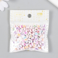 Бусины для творчества пластик "Алфавит на русском" белые набор 20 гр 0,5х0,5 см