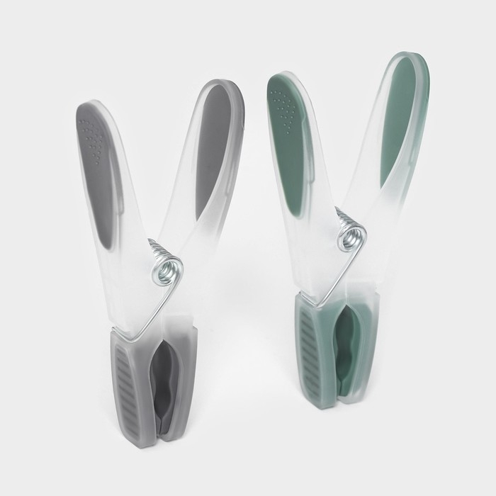 Набор прищепок бельевых Доляна, 20 шт, пластик, 8,4&times;1,6 см, цвет серо-зелёный