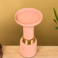 Подсвечник на 1 свечу текстурный "Пудровый" 10,5х10,5х20 см