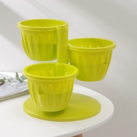 Кашпо многоярусное «Каскад», 3 шт, 700 мл, зелёное Кашпо многоярусное «Каскад», 3 шт, 700 мл, зелёное