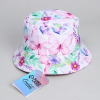 Панама детская для девочки &laquo;Бабочки&raquo;, р-р 52-54