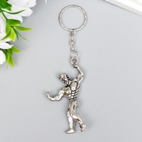 Брелок металл "Атлет" серебро 6х3,2 см Брелок металл "Атлет" серебро 6х3,2 см