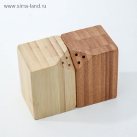 Набор для специй, 10&times;5&times;7 см, 2 шт, на магнитах, бамбук