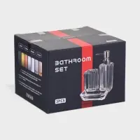 Набор для ванной "Эко" 3 предмета (дозатор, стакан, мыльница)