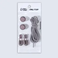 Шнурки для обуви, пара, круглые, с фиксатором, эластичные, d=3 мм, 100 см, серые