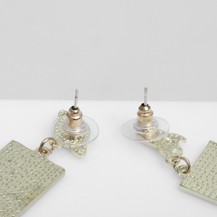 Серьги эмаль &laquo;Космос&raquo; и коты, цвет бело-синий в золоте