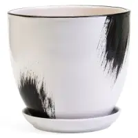 Горшок цветочный поддоном  2,5 л,  керамика, Штрих (М)