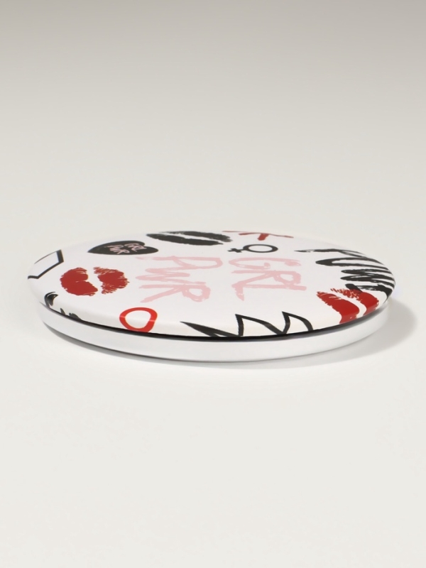 Зеркало складное круг (2) c/увел d7,5см GRL PWR белый пласт пакет QF