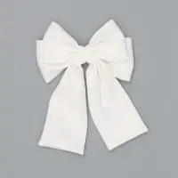 Бант для волос на заколке с лентами, белый, Коты аристократы