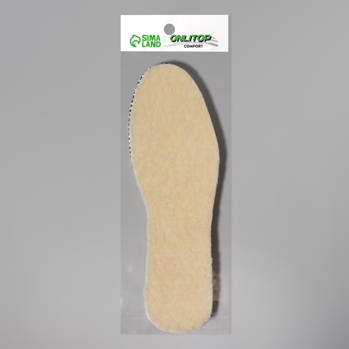 Стельки для обуви, утеплённые, фольгированные, универсальные, р-р RU до 46 (р-р Пр-ля до 45), 29 см, пара, цвет бежевый/серый