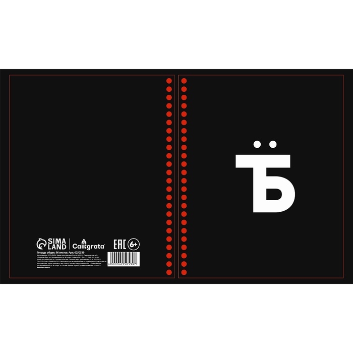 Тетрадь 96 листов в клетку, на гребне &laquo;Русские иероглифы&raquo;, белые листы, МИКС