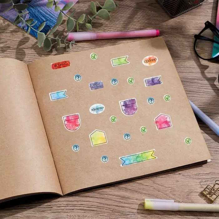 Наклейки бумажные на подложке &laquo;Мои заметки&raquo;, для ежедневника 6&times;21 см