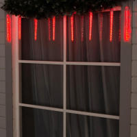 Гирлянда &laquo;Сосульки рифленые&raquo; 2.5 &times; 0.3 м, IP65, прозрачная нить, 192 LED, свечение красное с эффектом стекания, 12 В