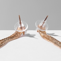 Серьги висячие со стразами &laquo;Голливуд&raquo; тонкость линий, цвет белый в золоте, 19,5 см