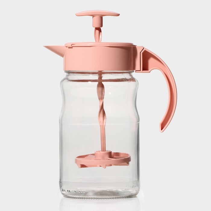 Кувшин для воды стеклянный для смешивания с венчиком Renga &laquo;Спиро&raquo;, 1,6 л, 11,2&times;23,5 см, цвет розовый