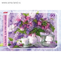 Альбом для рисования А4, 40 листов, на скрепке, "Ассорти", обложка мелованный картон, блок 100 г/м&sup2;, МИКС