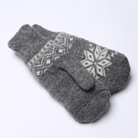 Новый год. Варежки женские шерстяные &laquo;Снежинка&raquo;, цвет серый, размер 20-22