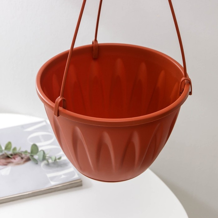 Кашпо для цветов подвесное &laquo;Алиция&raquo;, 3 л, с поддоном, цвет терракотовый