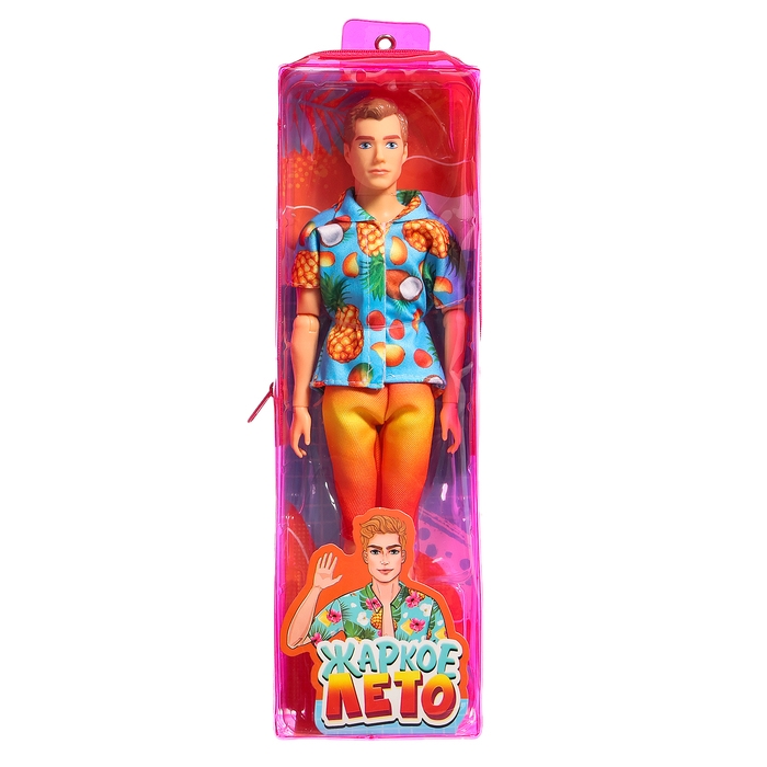 Кукла-кен в пенале &laquo;Жаркое лето&raquo;, рубашка и шорты