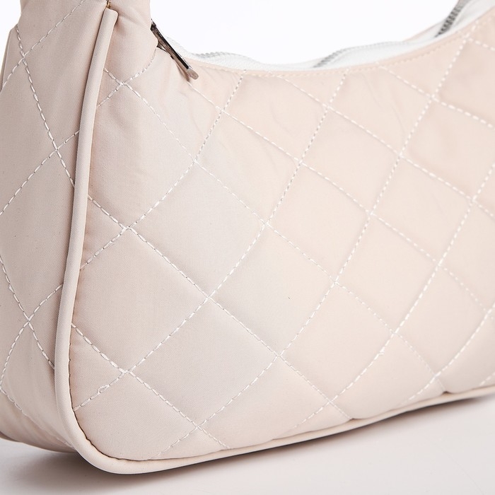 Сумка-багет на молнии, цвет бежевый