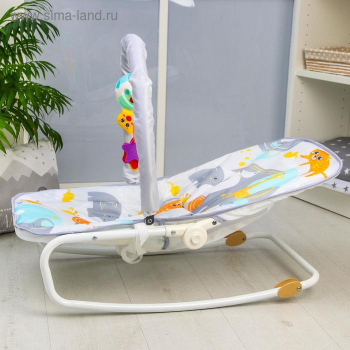 Шезлонг - качалка для новорождённых &laquo;Веселые зверята&raquo;, игровая дуга, игрушки МИКС