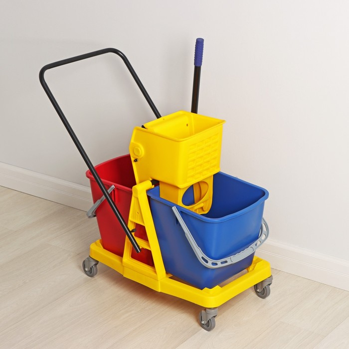 Тележка уборочная двухведерная, с отжимом, 46 л Тележка уборочная двухведерная, с отжимом, 46 л