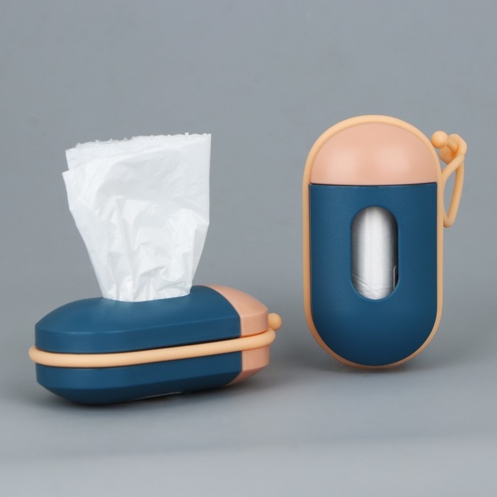 Контейнер с пакетами для уборки за собакой «Лучший друг», цвет тёмно-синий Контейнер с пакетами для уборки за собакой «Лучший друг», цвет тёмно-синий