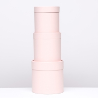 Набор коробок 3 в 1 без окна, розовый лепесток(перламутр) 21 х 21 - 16 х 16 см